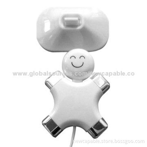 Smile Appearance USB Hub with Four Hubs, 10*8*2.5mm Size